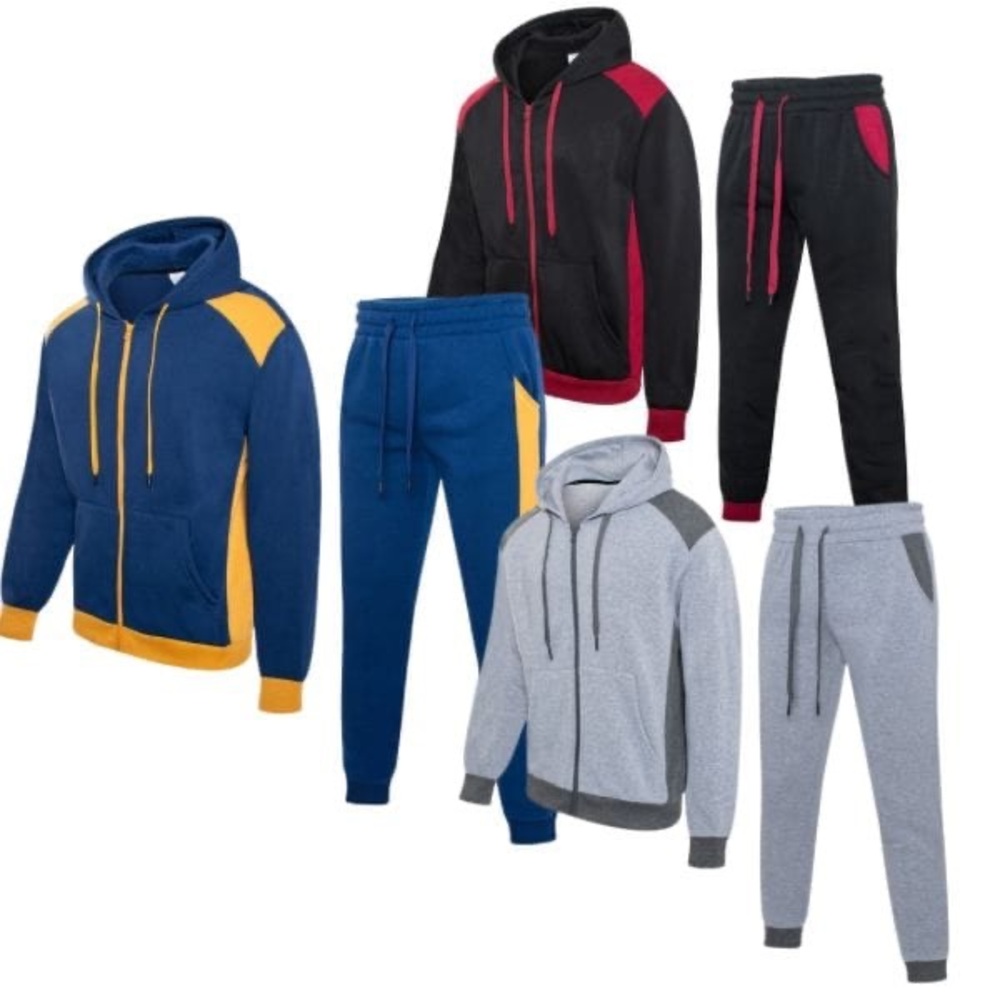 Men's Hoodie and Jogger Set - Black, Blue, Gray